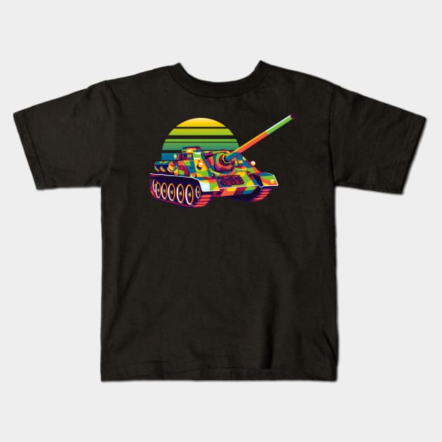 SU-100 Tank Destroyer Kids T-Shirt by wpaprint